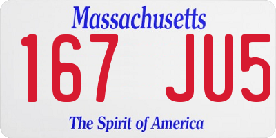 MA license plate 167JU5