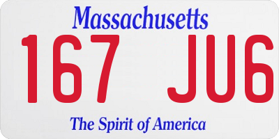 MA license plate 167JU6