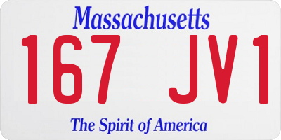 MA license plate 167JV1