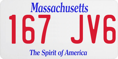MA license plate 167JV6