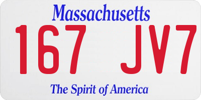 MA license plate 167JV7