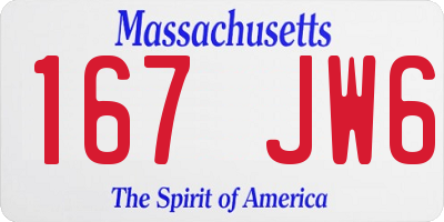 MA license plate 167JW6