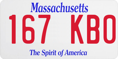 MA license plate 167KB0