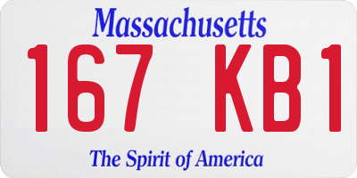 MA license plate 167KB1