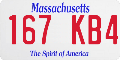 MA license plate 167KB4