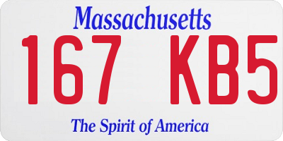 MA license plate 167KB5