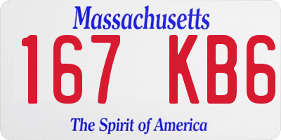 MA license plate 167KB6