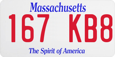 MA license plate 167KB8