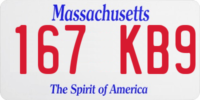 MA license plate 167KB9