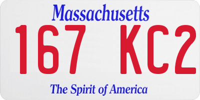 MA license plate 167KC2