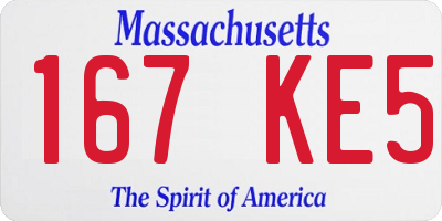 MA license plate 167KE5