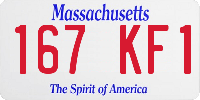 MA license plate 167KF1