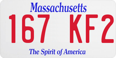 MA license plate 167KF2