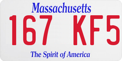 MA license plate 167KF5