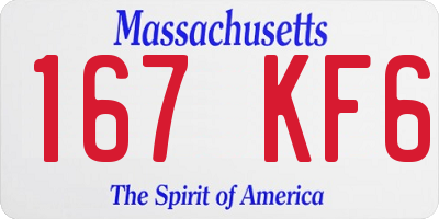 MA license plate 167KF6