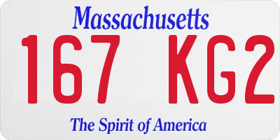 MA license plate 167KG2