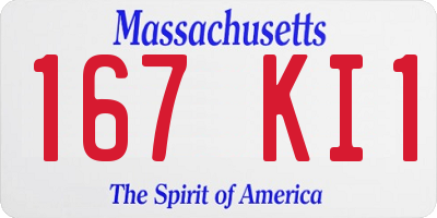 MA license plate 167KI1
