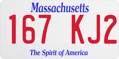 MA license plate 167KJ2