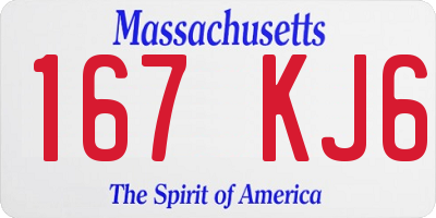 MA license plate 167KJ6
