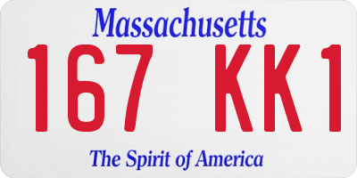 MA license plate 167KK1