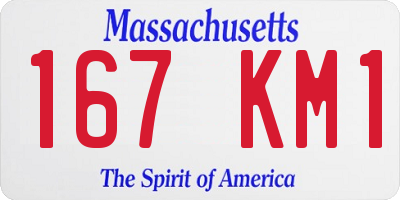 MA license plate 167KM1