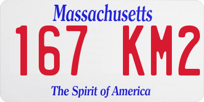 MA license plate 167KM2