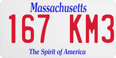 MA license plate 167KM3