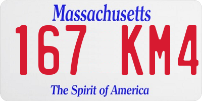 MA license plate 167KM4