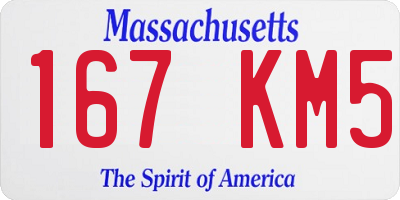 MA license plate 167KM5