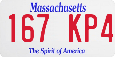 MA license plate 167KP4