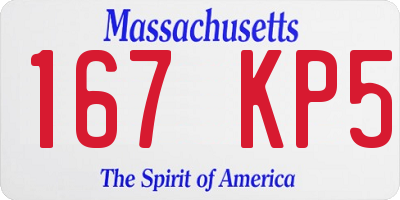 MA license plate 167KP5