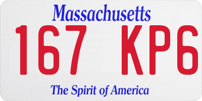 MA license plate 167KP6