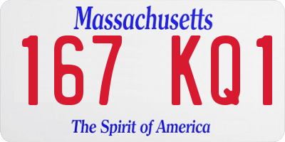 MA license plate 167KQ1