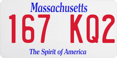 MA license plate 167KQ2