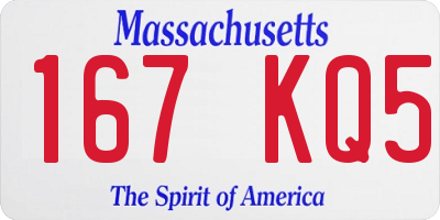 MA license plate 167KQ5