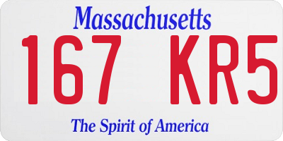 MA license plate 167KR5