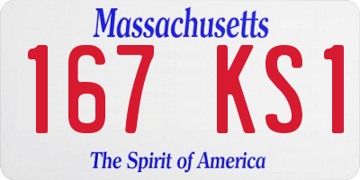 MA license plate 167KS1