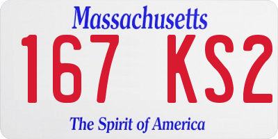 MA license plate 167KS2