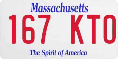 MA license plate 167KT0