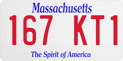 MA license plate 167KT1