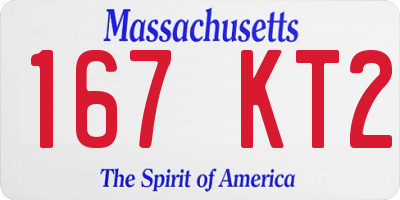 MA license plate 167KT2