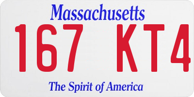 MA license plate 167KT4