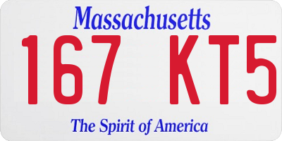 MA license plate 167KT5