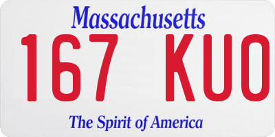 MA license plate 167KU0