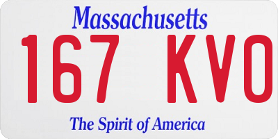 MA license plate 167KV0