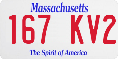 MA license plate 167KV2