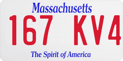 MA license plate 167KV4
