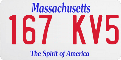 MA license plate 167KV5