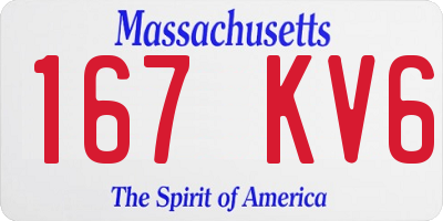 MA license plate 167KV6