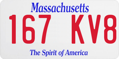MA license plate 167KV8